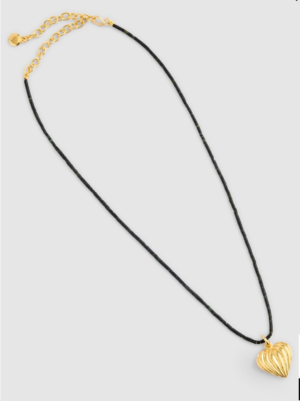 NWT MADEWELL Heart Charm Beaded Necklace - Picture 3 of 8